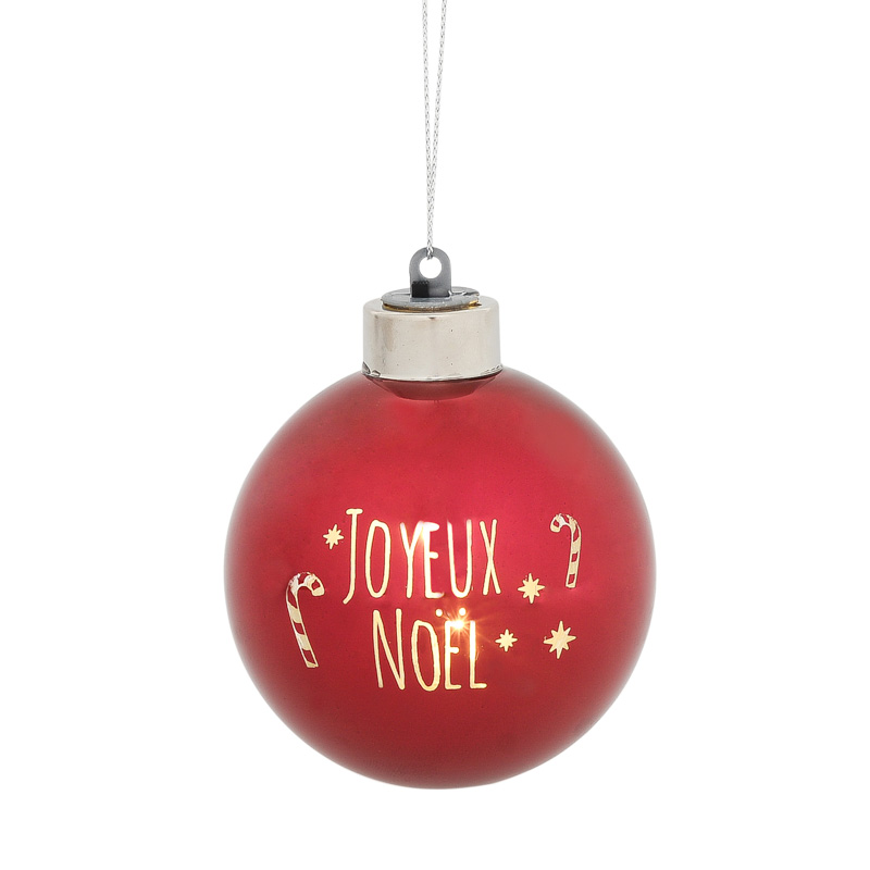 Boule avec LED en verre 'Joyeux Noël' - L'Incroyable